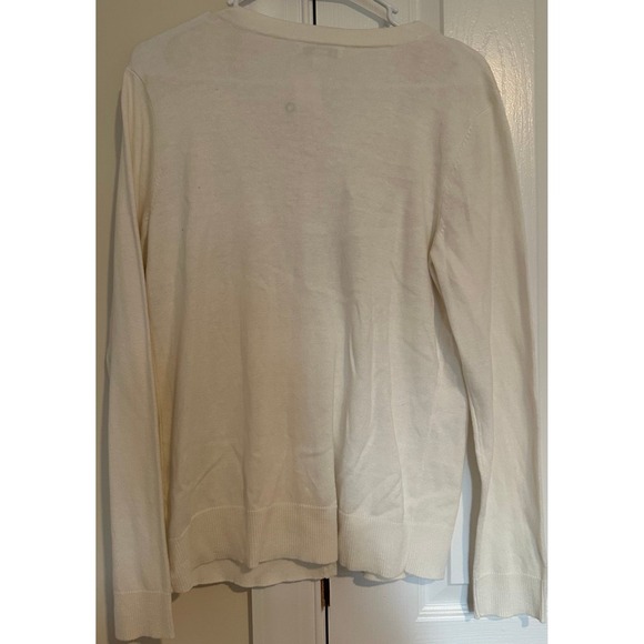 New/tags white cardigan New York & company long sleeve sweater size large - Picture 4 of 4